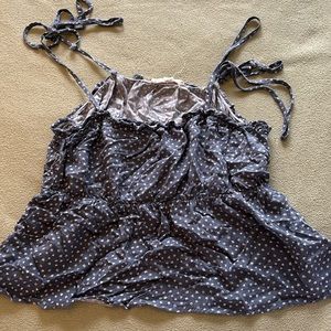Women’s blue flowered crop top with open cut back